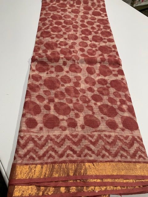 Onion Pink Kotta Doria Saree