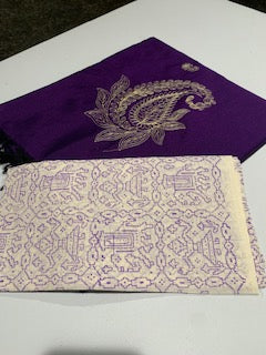 Purple Embroidered cotton silk saree