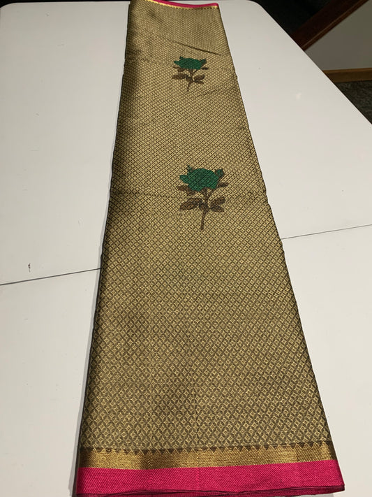 Copper Jacquard Saree
