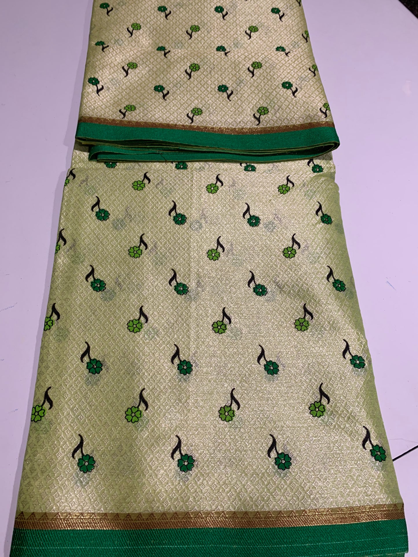 Pista Green Jacquard weave
