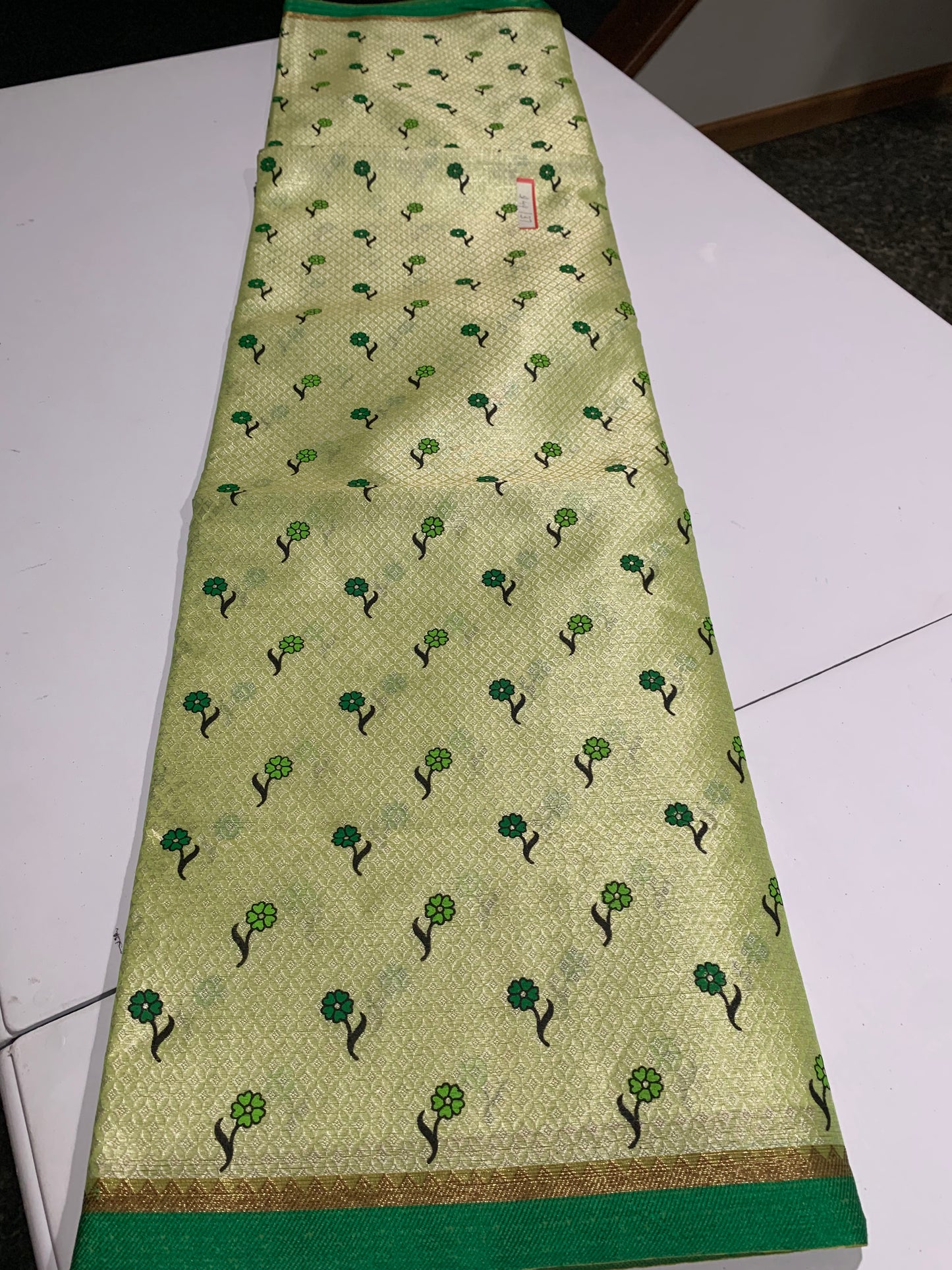 Pista Green Jacquard weave