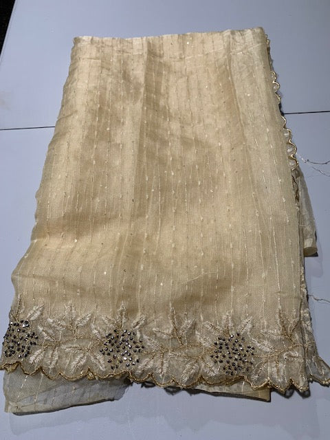 Yellow net kotta saree