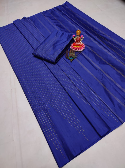 Blue soft silk saree