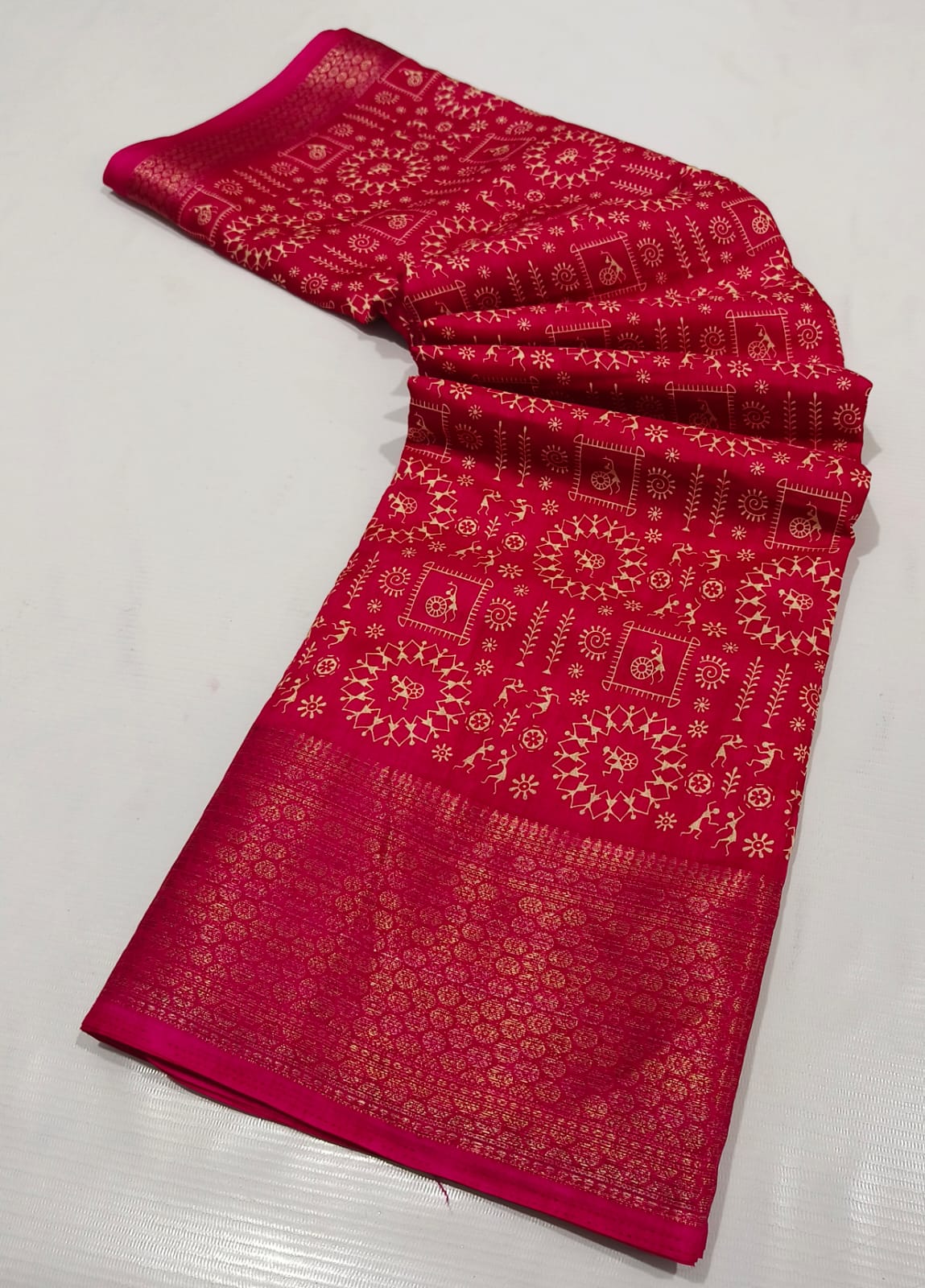 Red art silk saree