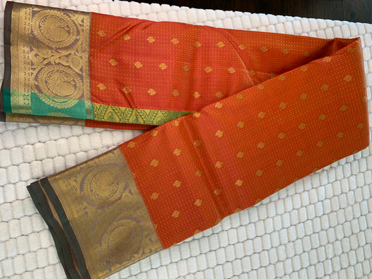 Orange Kanchipuram Saree