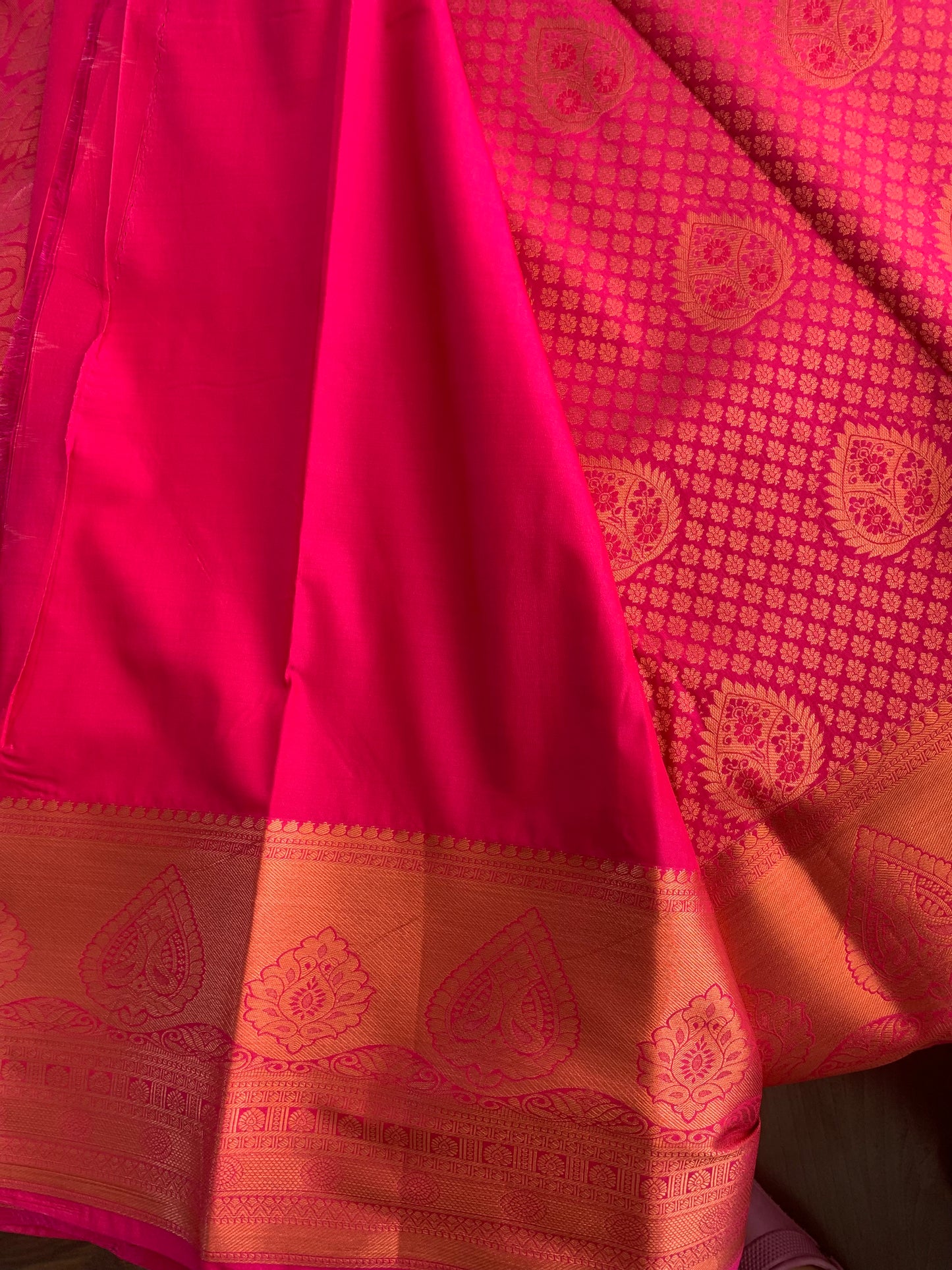 Pink Brocade Semi Kanchipuram Silk Saree